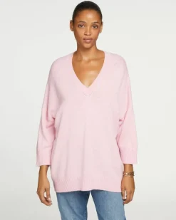 Kujten Sweaters & Sweatshirts>3/4 Sleeve Oversized Cashmere Sweater Candy Pink