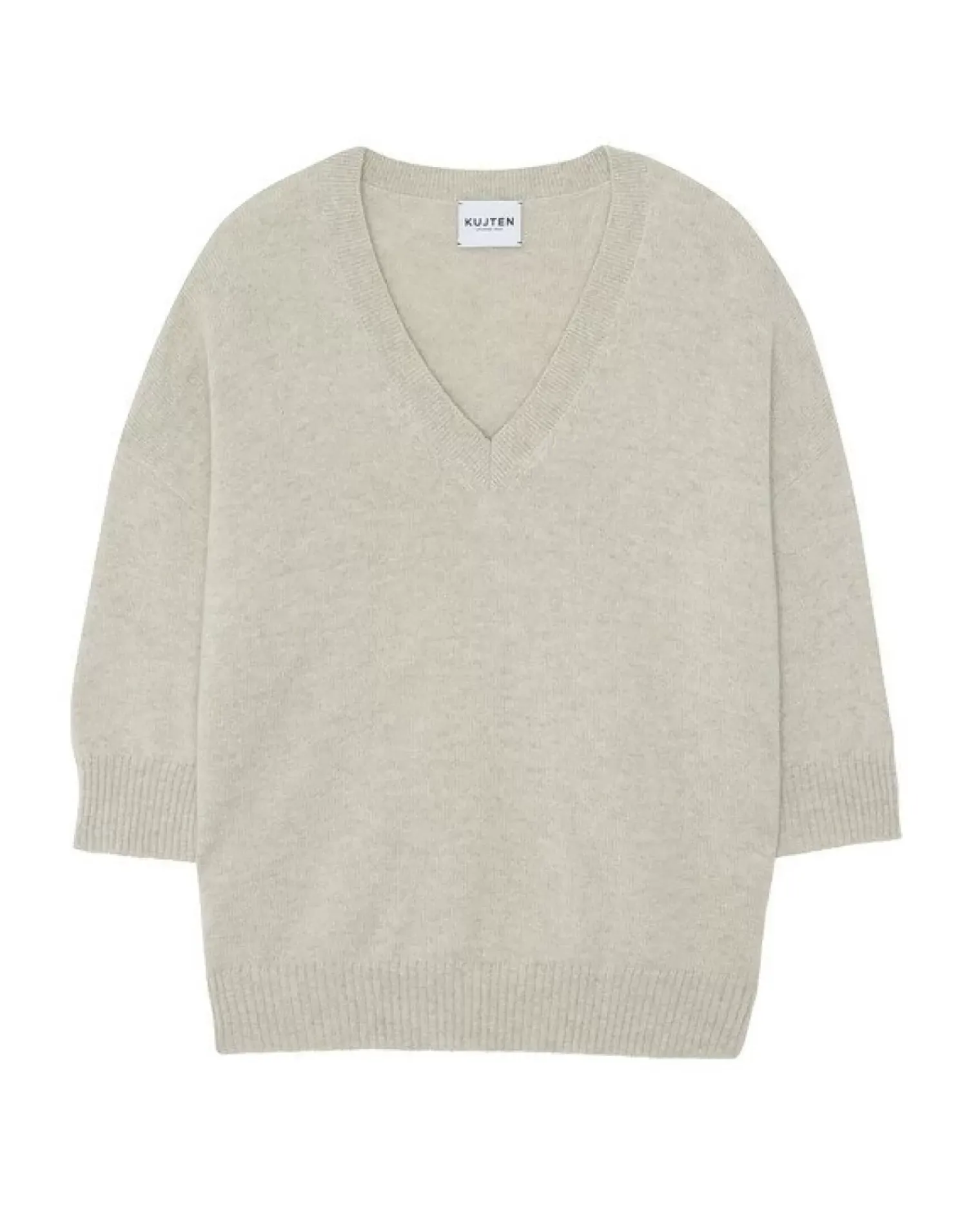 Kujten Sweaters & Sweatshirts>3/4 Sleeve Oversized Cashmere Sweater Avoine