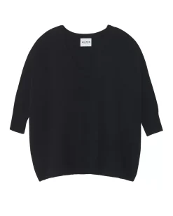 Kujten Sweaters & Sweatshirts>3/4 Sleeves Oversized Cashmere Sweater Bleu Marine Fonce