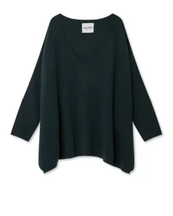 Kujten Sweaters & Sweatshirts>3/4 Sleeves V-Neck Cashmere Sweater Sapin
