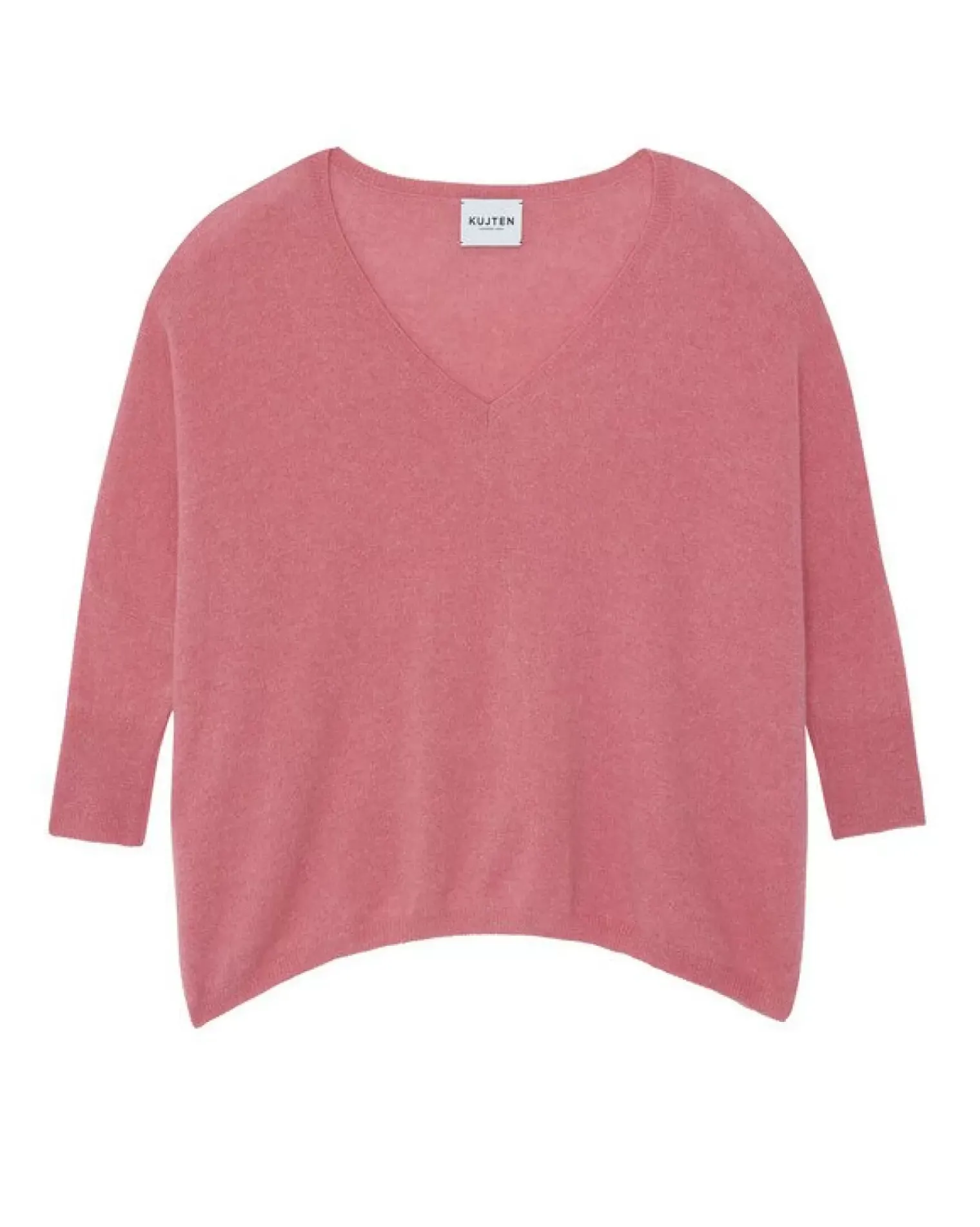 Kujten Sweaters & Sweatshirts>3/4 Sleeves V-Neck Cashmere Sweater Rose Chine