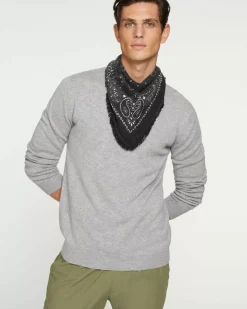 Kujten Sweaters & Sweatshirts>Basic Long Sleeves Cashmere Sweater Gris Chine