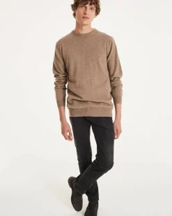 Kujten Sweaters & Sweatshirts>Basic Long Sleeves Cashmere Sweater Beige Taupe