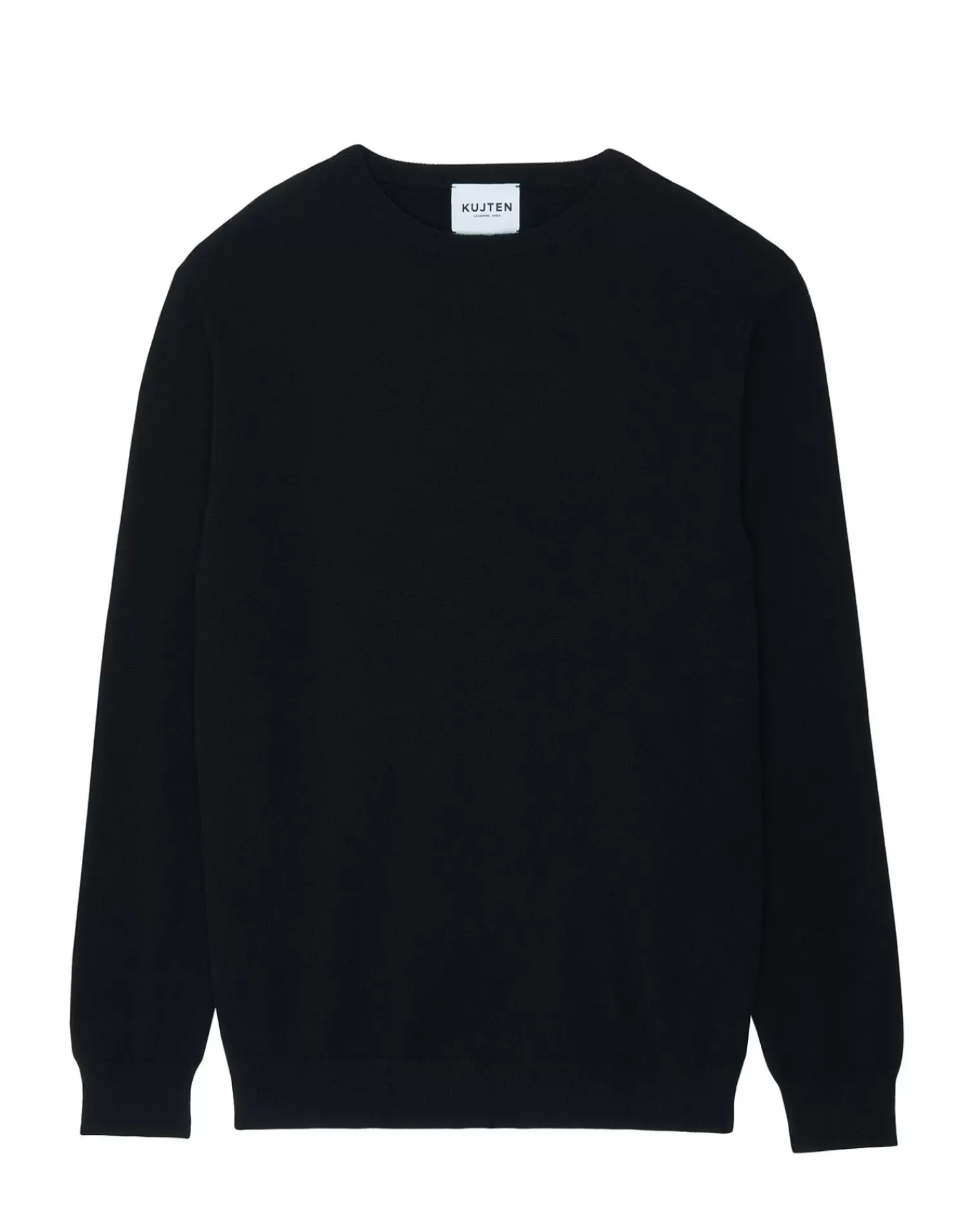 Kujten Sweaters & Sweatshirts>Basic Long Sleeves Cashmere Sweater, 2-Threads Noir