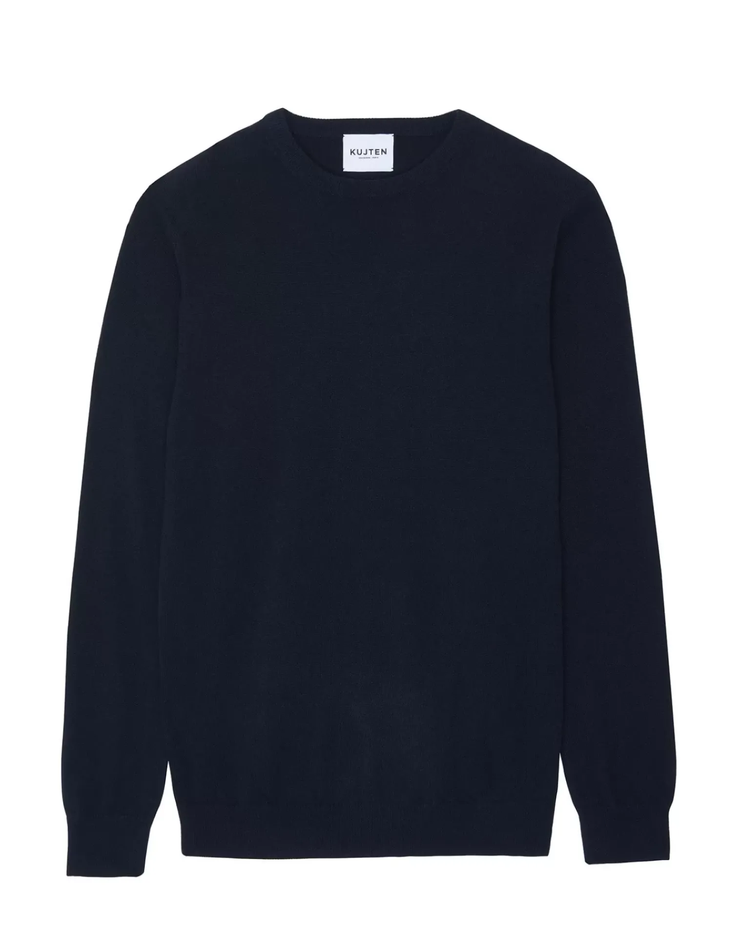 Kujten Sweaters & Sweatshirts>Basic Long Sleeves Cashmere Sweater, 2-Threads Bleu Marine Fonce
