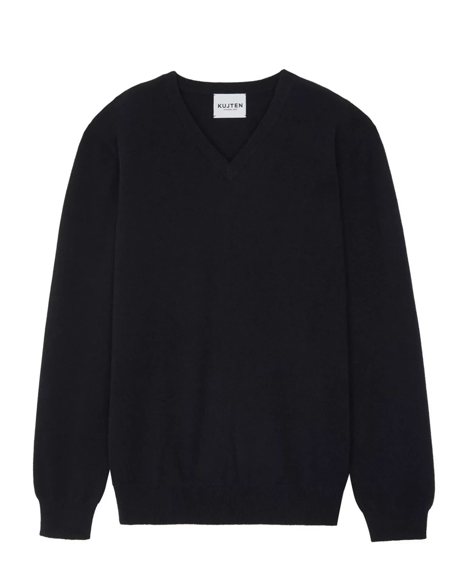 Kujten Sweaters & Sweatshirts>Basic Man V-Neck Cashmere Sweater, 2-Threads Bleu Marine Fonce