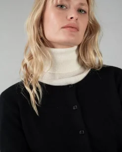 Kujten Jackets & Vests>Basic Round Neck Woman Cashmere Cardigan Noir