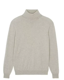 Kujten Sweaters & Sweatshirts>Basic Turtleneck Man Cashmere Sweater, 2-Threads Avoine