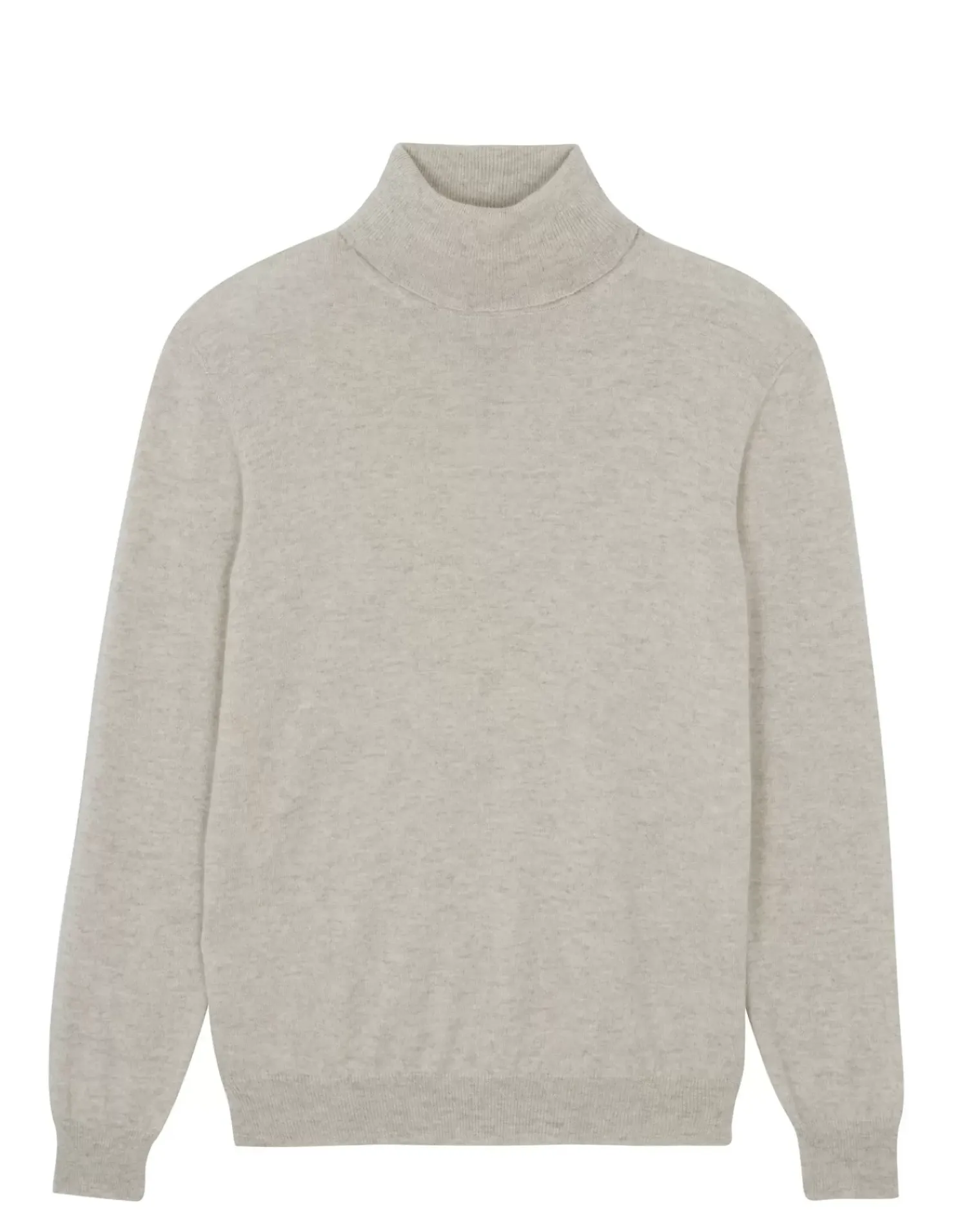 Kujten Sweaters & Sweatshirts>Basic Turtleneck Man Cashmere Sweater, 2-Threads Avoine