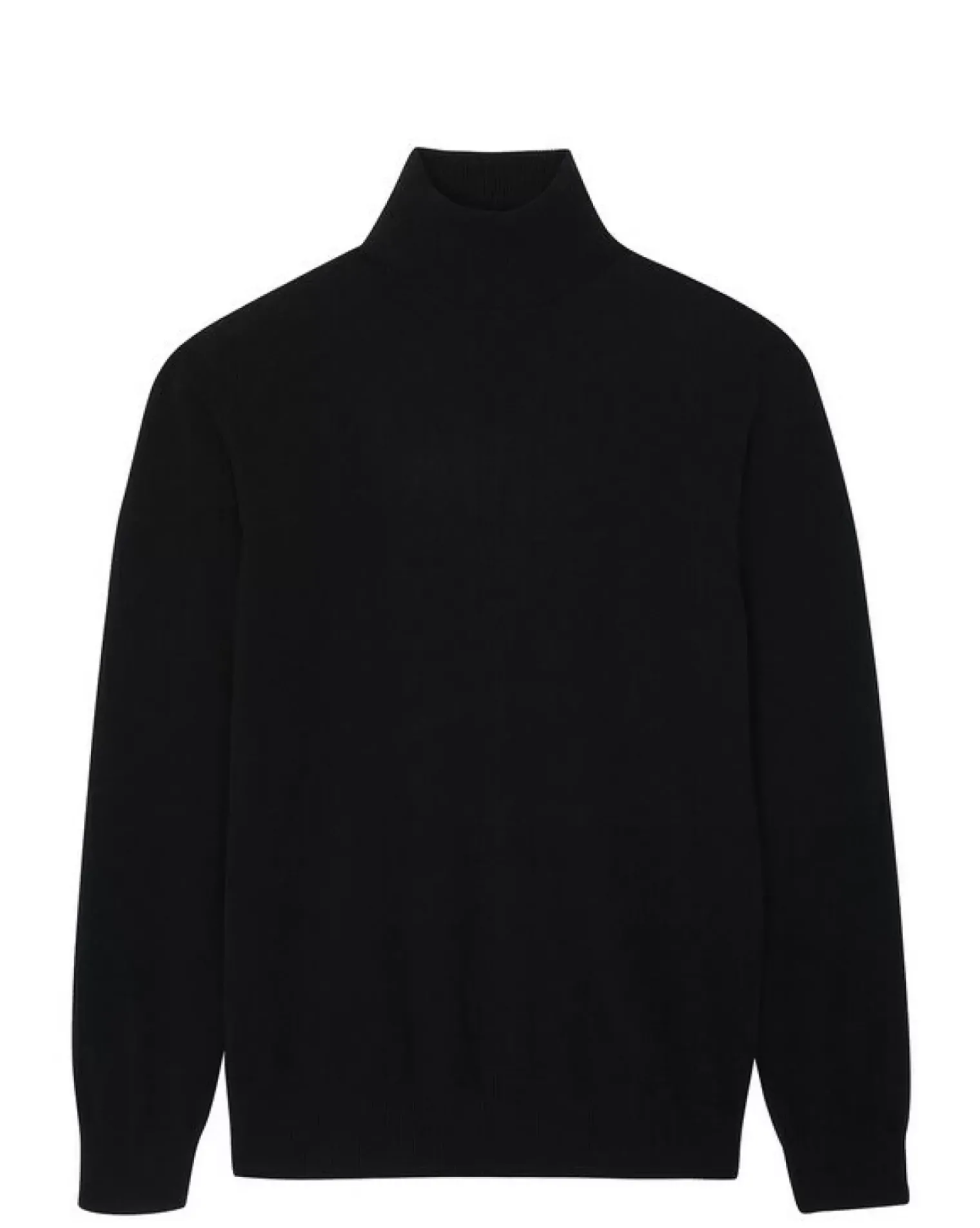 Kujten Sweaters & Sweatshirts>Basic Turtleneck Man Cashmere Sweater, 2-Threads Noir