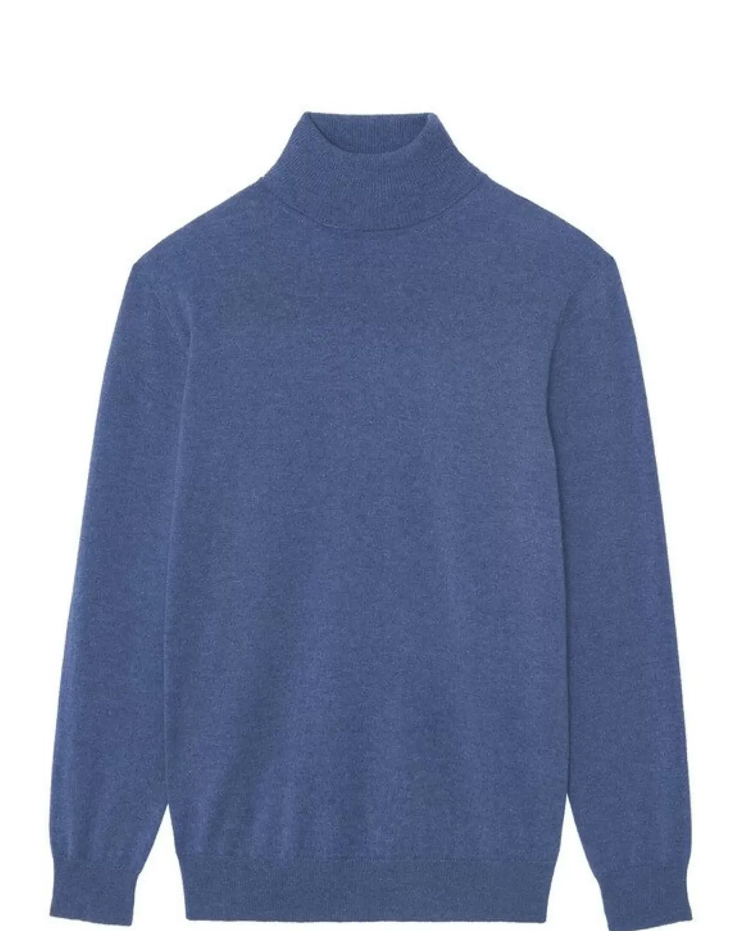 Kujten Sweaters & Sweatshirts>Basic Turtleneck Man Cashmere Sweater Bleu Denim
