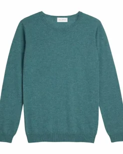 Kujten Sweaters & Sweatshirts>Basic Woman Round Neck Cashmere Sweater Vert