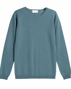 Kujten Sweaters & Sweatshirts>Basic Woman Round Neck Cashmere Sweater Vert D'Eau