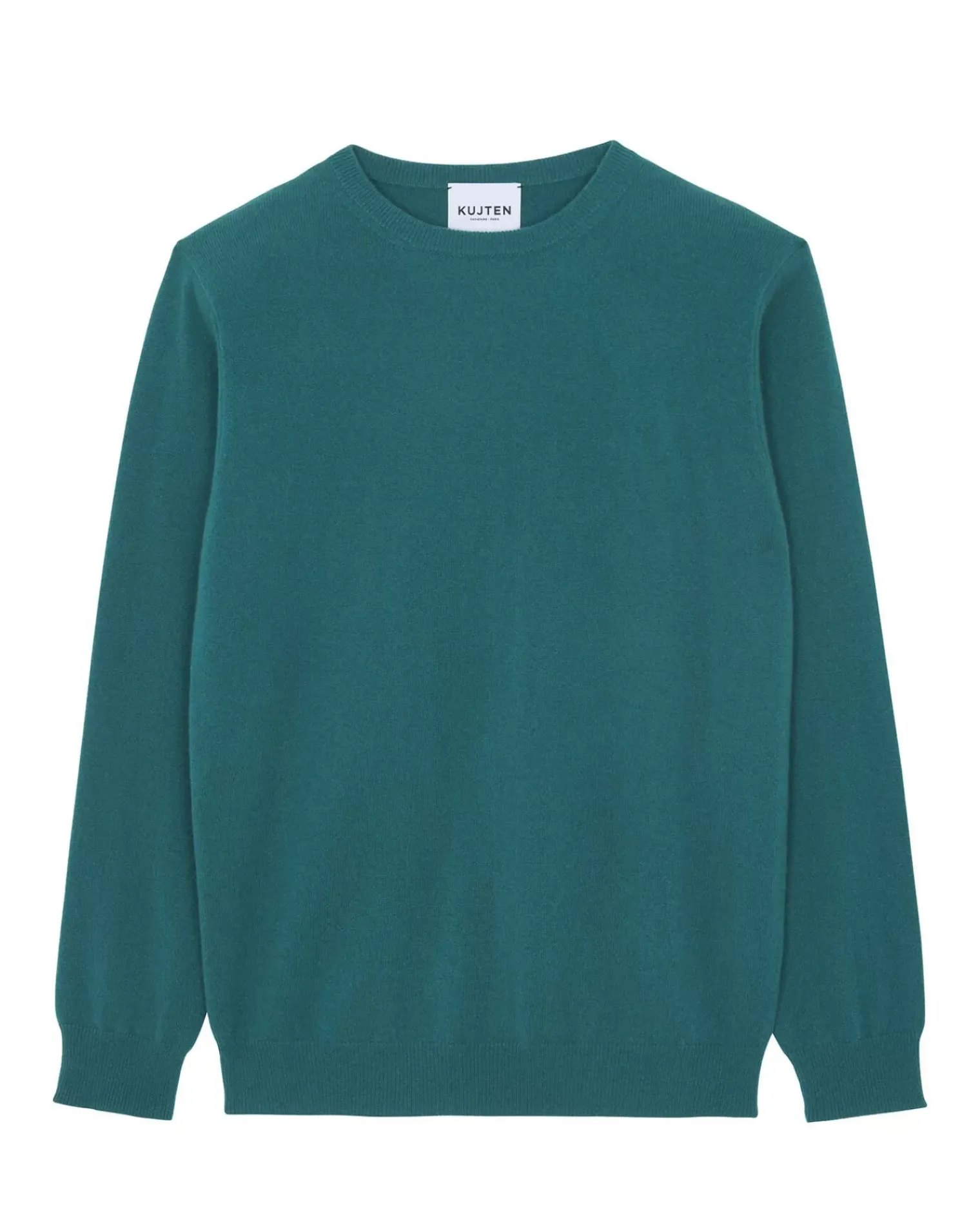 Kujten Sweaters & Sweatshirts>Basic Women Round Neck Cashmere Sweater, 2-Threads Vert Perroquet