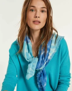 Kujten Sweaters & Sweatshirts>Boyfriend Woman V-Neck Cashmere Sweater Bleu Turquoise