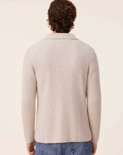 Kujten Jackets & Vests>Cardigan Stitch Cashmere Blazer Jacket, 6-Threads Avoine