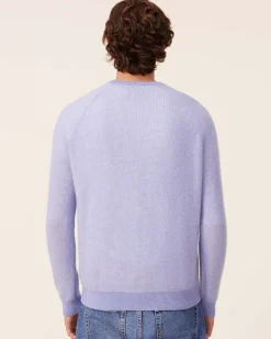 Kujten Jackets & Vests>Cardigan Stitch Cashmere Sweater, 2-Threads Bleu Jeans