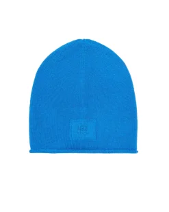 Kujten Hats & Headbands>Cashmere Beanie With Rollers Bleu Kabalos