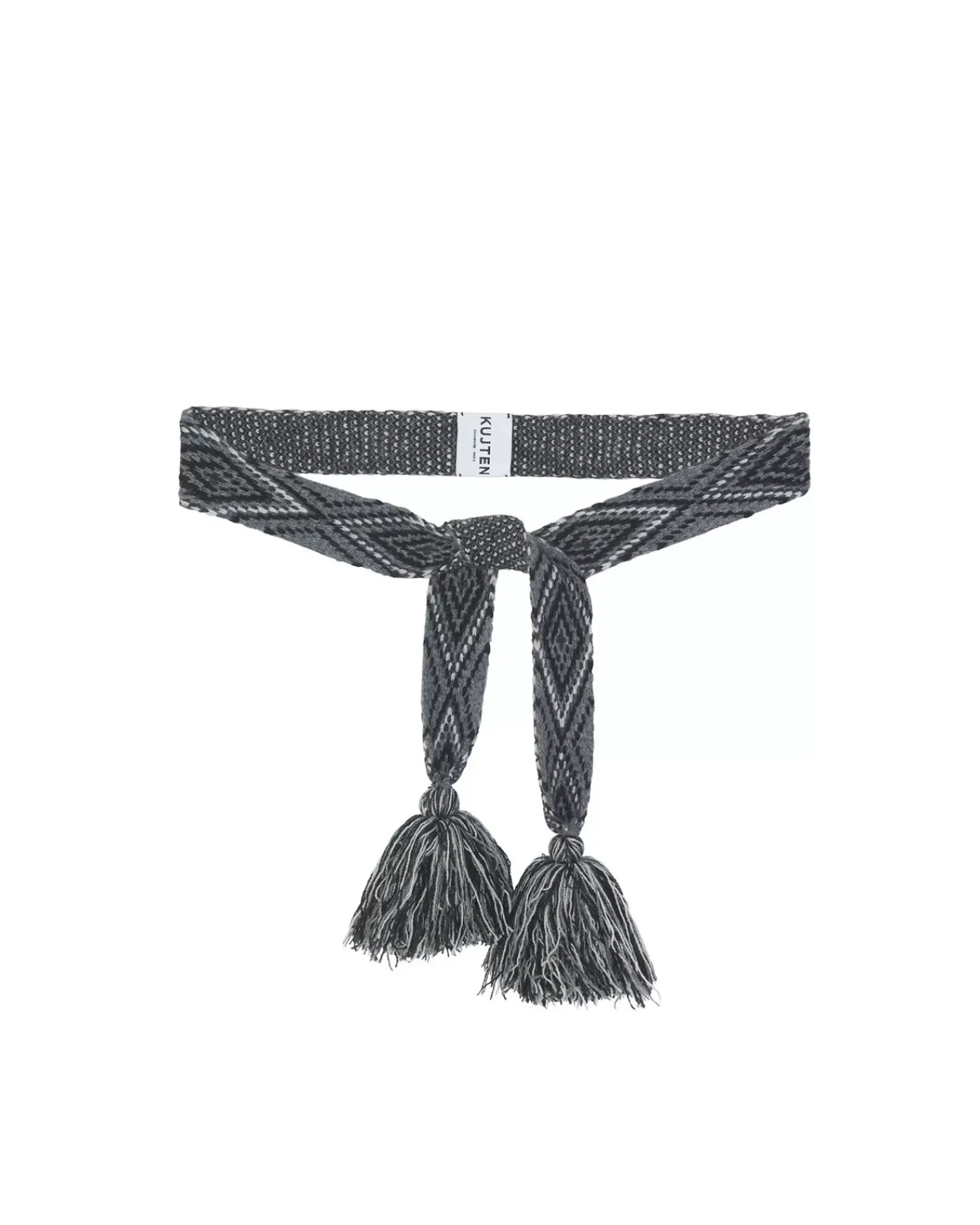 Kujten Belts>Cashmere Belt Noir