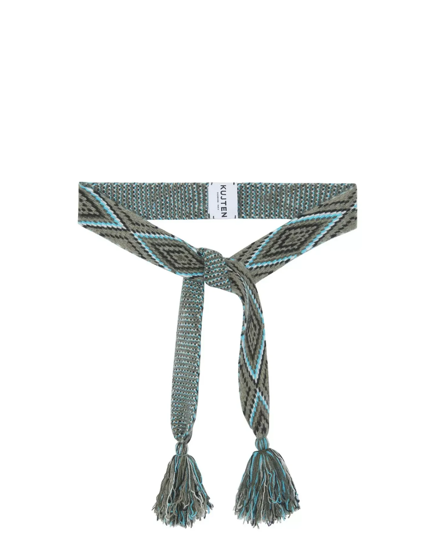 Kujten Belts>Cashmere Belt Kaki Chine