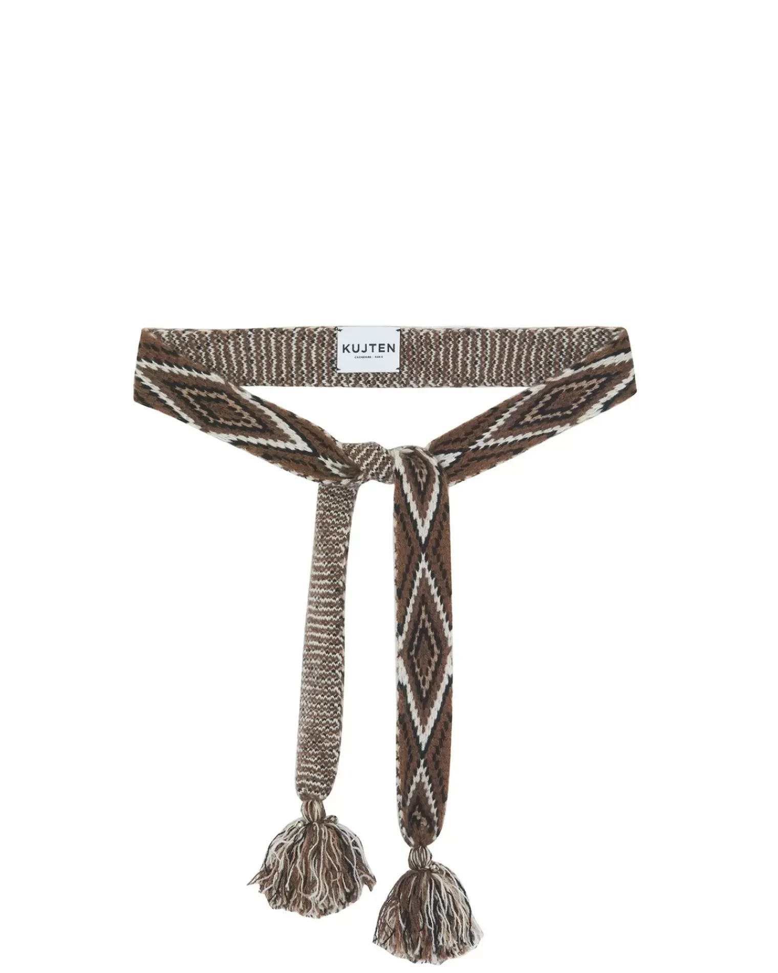 Kujten Belts>Cashmere Belt Marron Epice