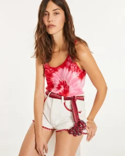 Kujten Belts>Cashmere Belt With Pompoms Rouge
