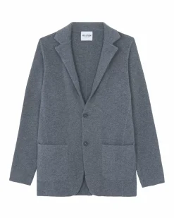 Kujten Jackets & Vests>Cashmere Blazer Jacket Gris Flanelle
