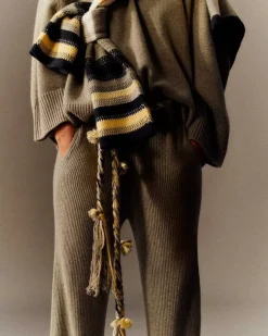 Kujten Belts>Cashmere Braided Belt Jaune Eggshell
