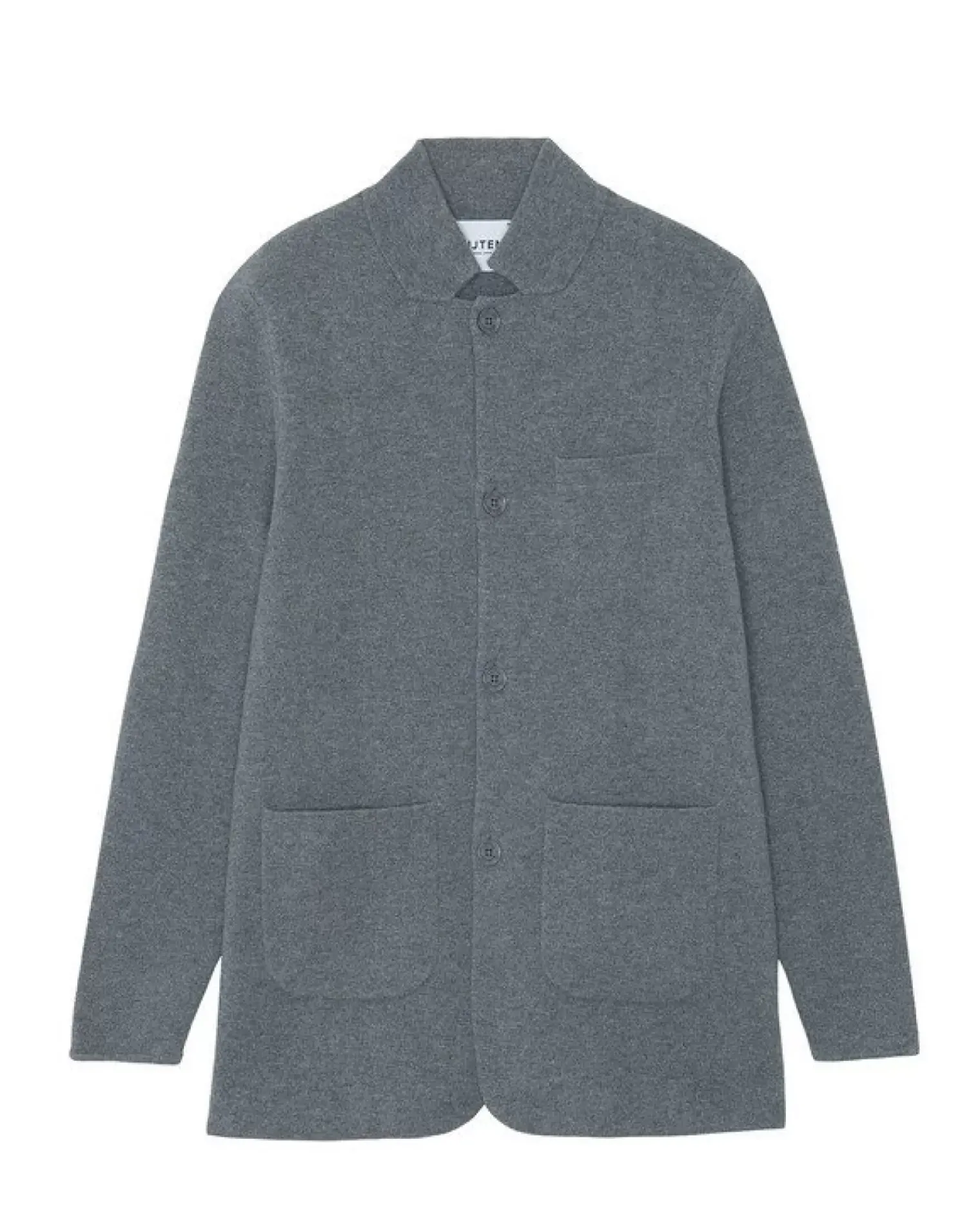 Kujten Jackets & Vests>Cashmere Button Jacket Gris Flanelle