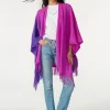 Kujten Capes & Ponchos>Cashmere Cape Violet Fluo