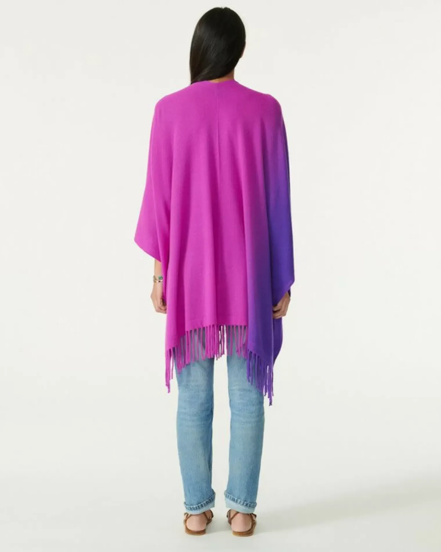 Kujten Capes & Ponchos>Cashmere Cape Violet Fluo
