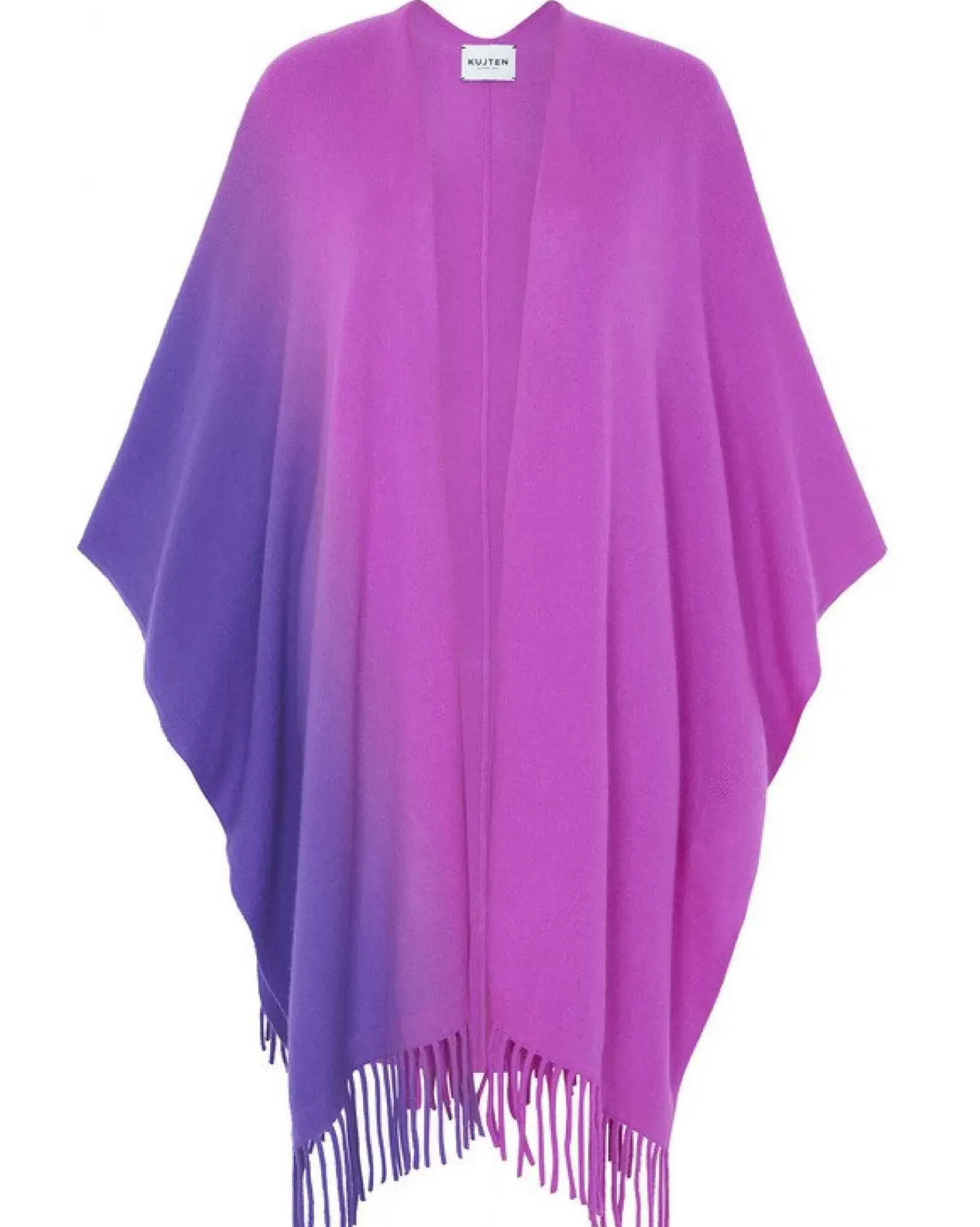 Kujten Capes & Ponchos>Cashmere Cape Violet Fluo