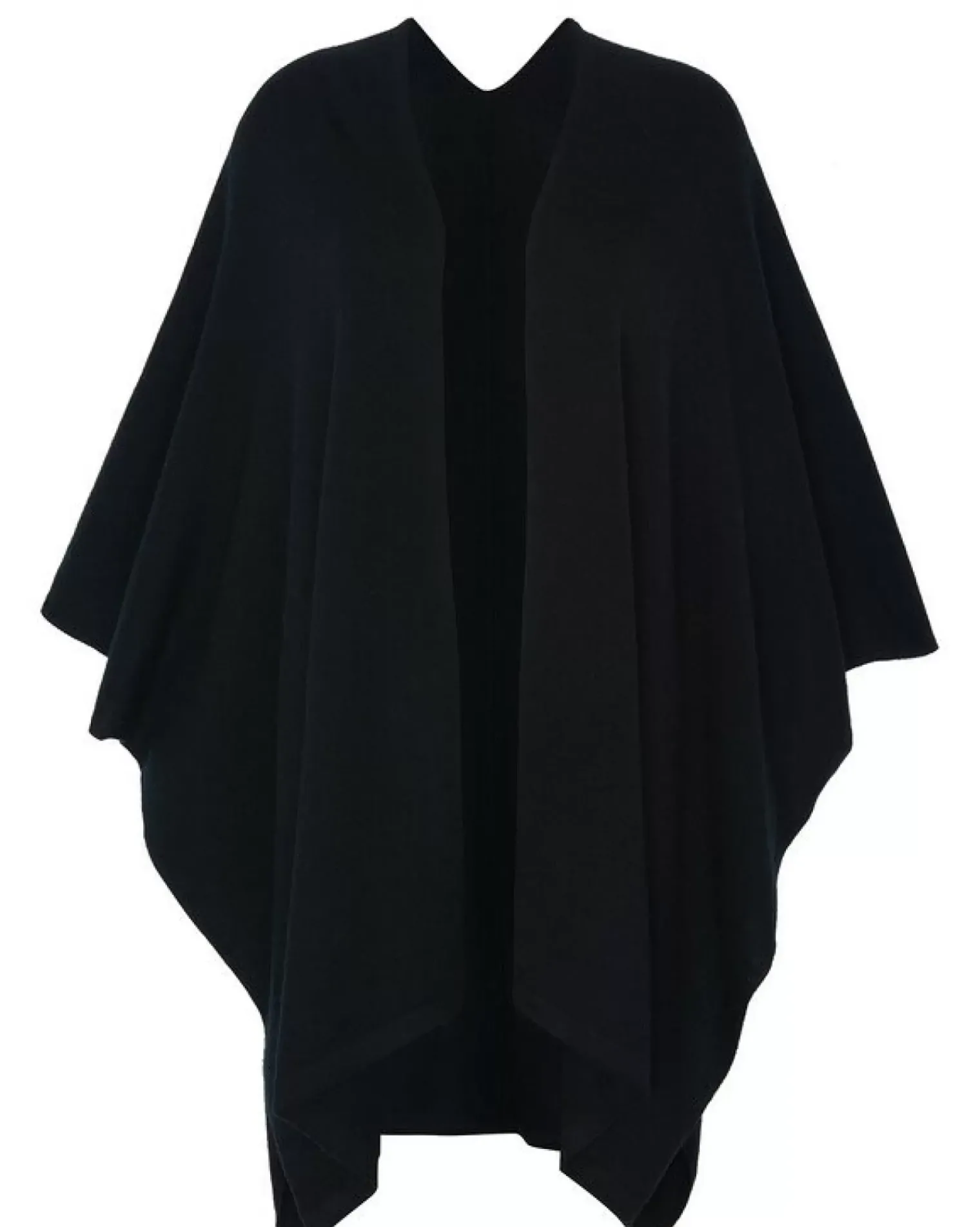 Kujten Capes & Ponchos>Cashmere Cape, 2-Threads Noir