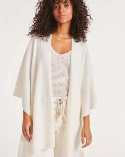 Kujten Capes & Ponchos>Cashmere Cape, 2-Threads Blanc
