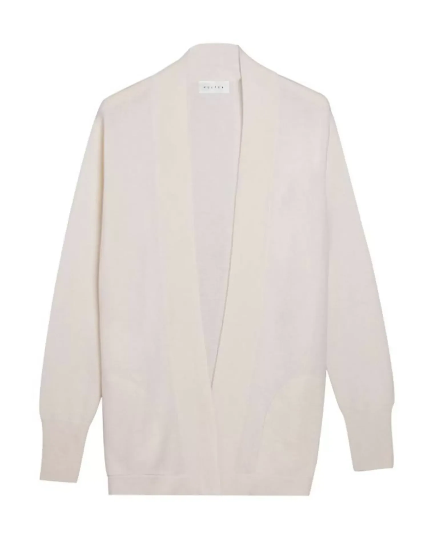 Kujten Jackets & Vests>Cashmere Cardigan Long Kimono Collar Blanc