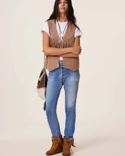 Kujten Bags>Cashmere Drawstring Bag Camelo