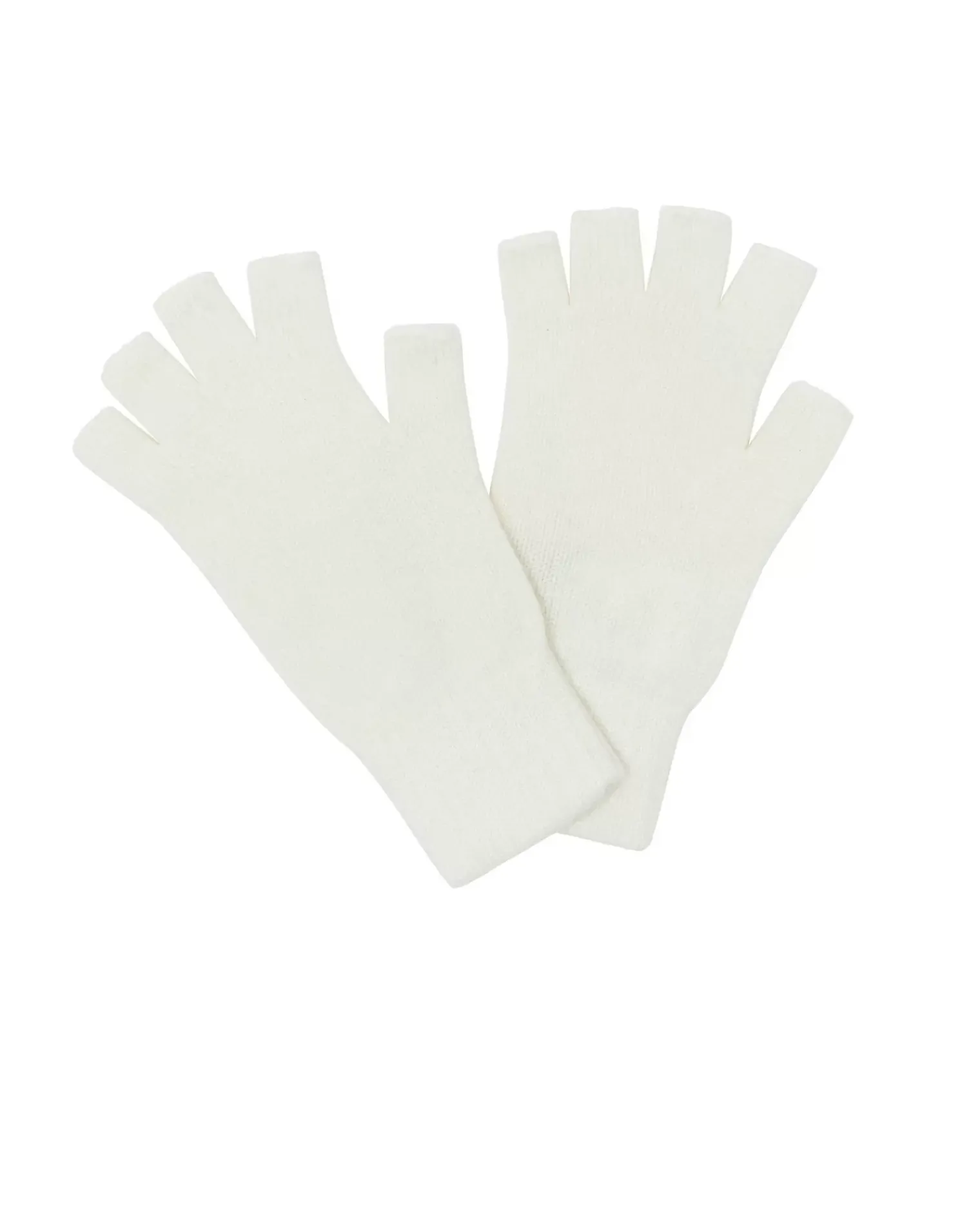 Kujten Gloves & Mittens>Cashmere Finger Mittens Blanc