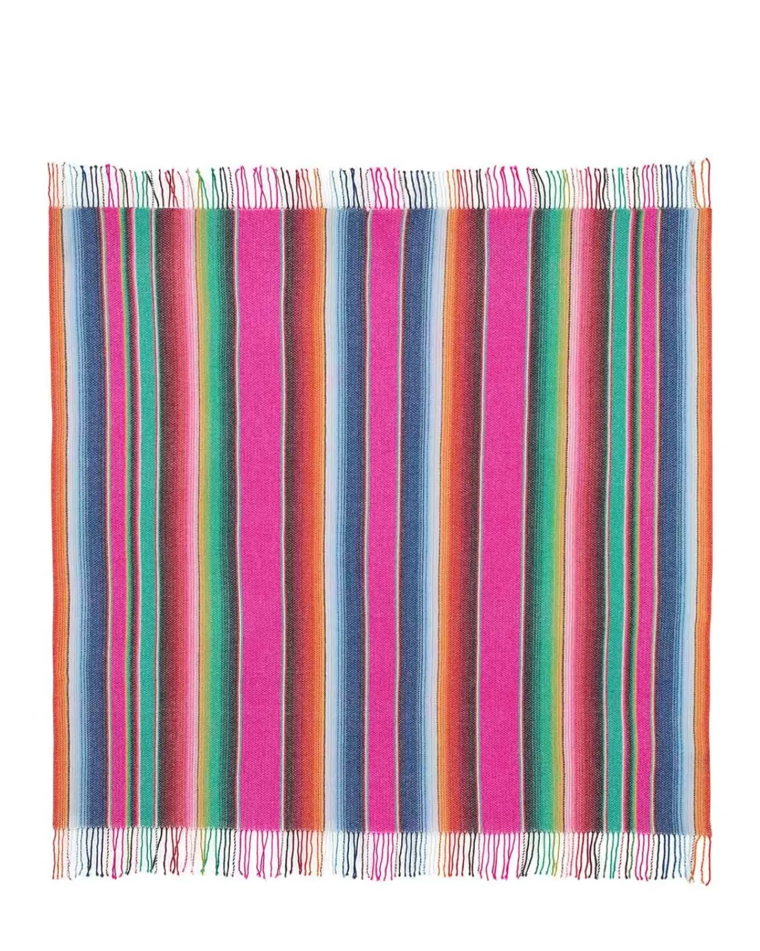 Kujten Bandanas>Cashmere Fringe Shawl Rose Magenta