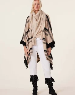 Kujten Capes & Ponchos>Cashmere Fringed Cape, 4-Threads Organique