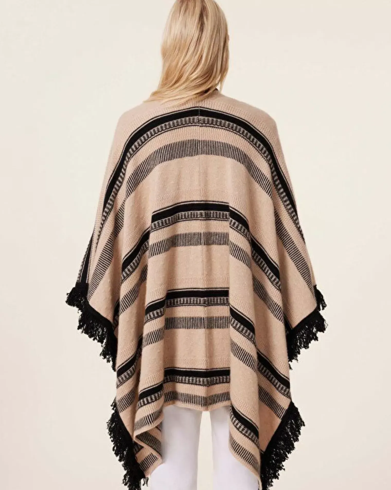 Kujten Capes & Ponchos>Cashmere Fringed Cape, 4-Threads Organique