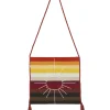 Kujten Bags>Cashmere Hand-Embroidered Striped Bag With Pompoms Camelo