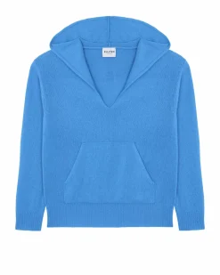 Kujten Hoodies>Cashmere Hoodie Bleu