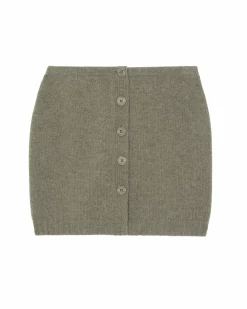 Kujten Dresses & Skirts>Cashmere Mini Skirt Kaki Chine