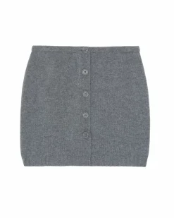 Kujten Dresses & Skirts>Cashmere Mini Skirt Gris Flanelle