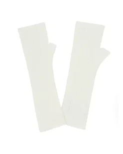 Kujten Gloves & Mittens>Cashmere Mittens, 2-Threads Blanc