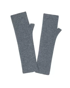 Kujten Gloves & Mittens>Cashmere Mittens, 2-Threads Gris Flanelle