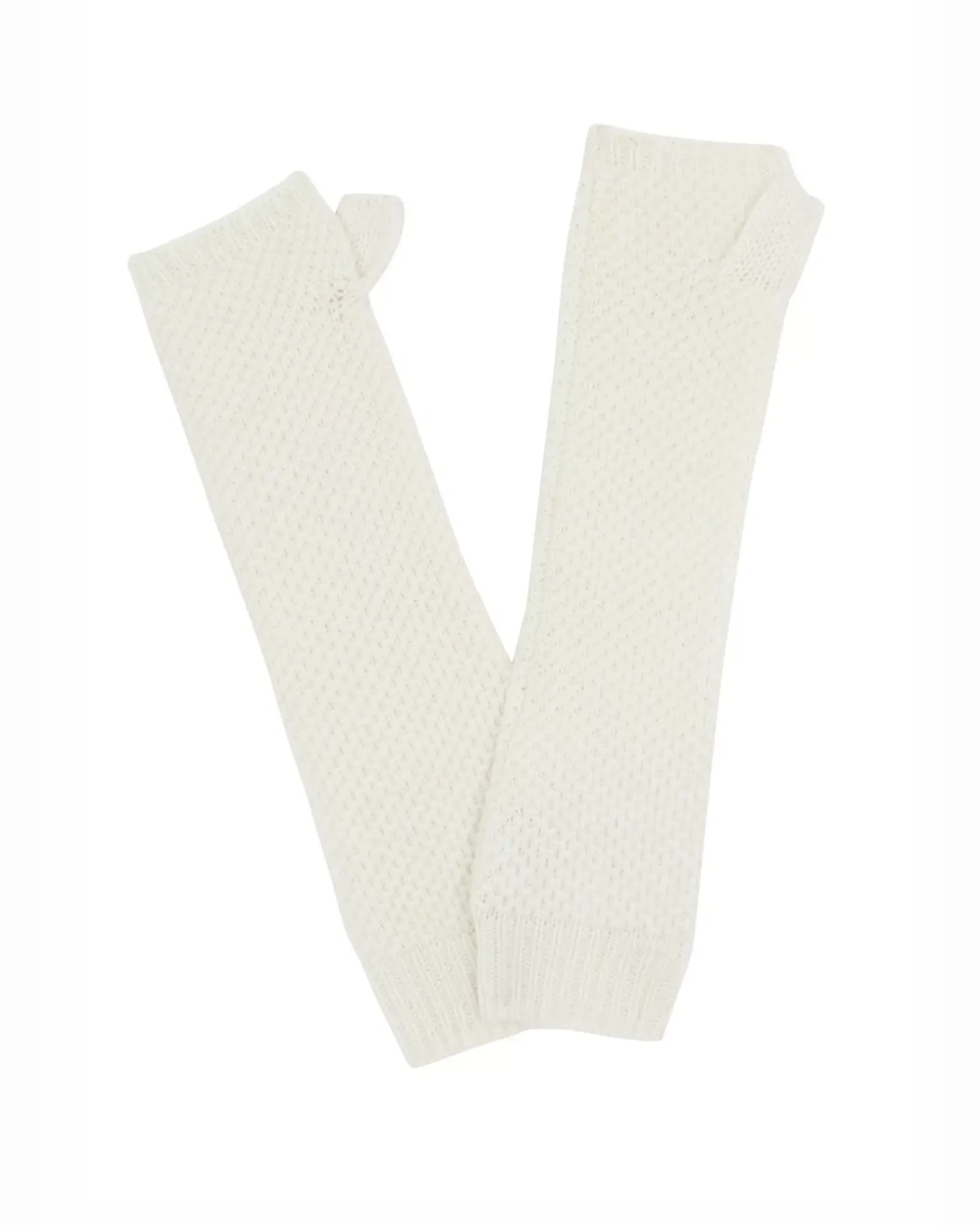 Kujten Gloves & Mittens>Cashmere Mittens, 4-Threads Blanc