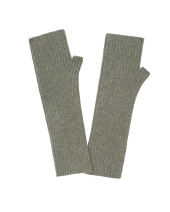 Kujten Gloves & Mittens>Cashmere Mittens, 2-Threads Kaki Chine