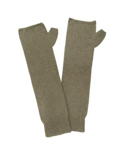 Kujten Gloves & Mittens>Cashmere Mittens, 4-Threads Kaki Chine