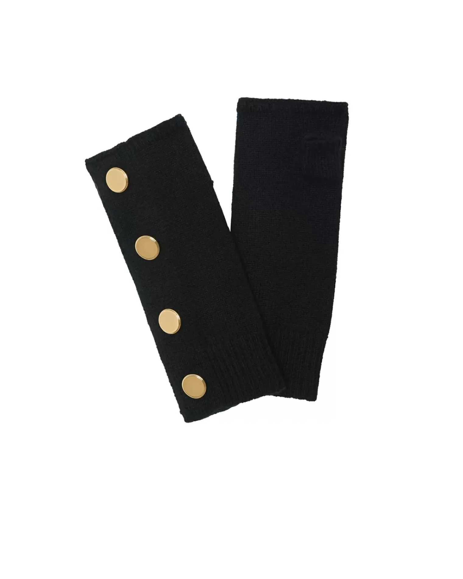 Kujten Gloves & Mittens>Cashmere Mittens With Buttons, 4-Threads Noir
